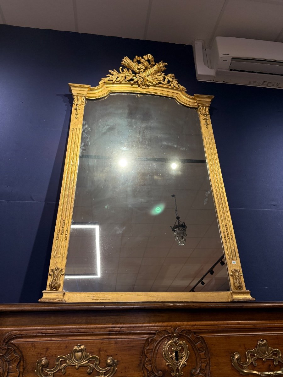 Miroir De Cheminée Doré, De Style Louis XVI, époque Napoléon III -photo-4