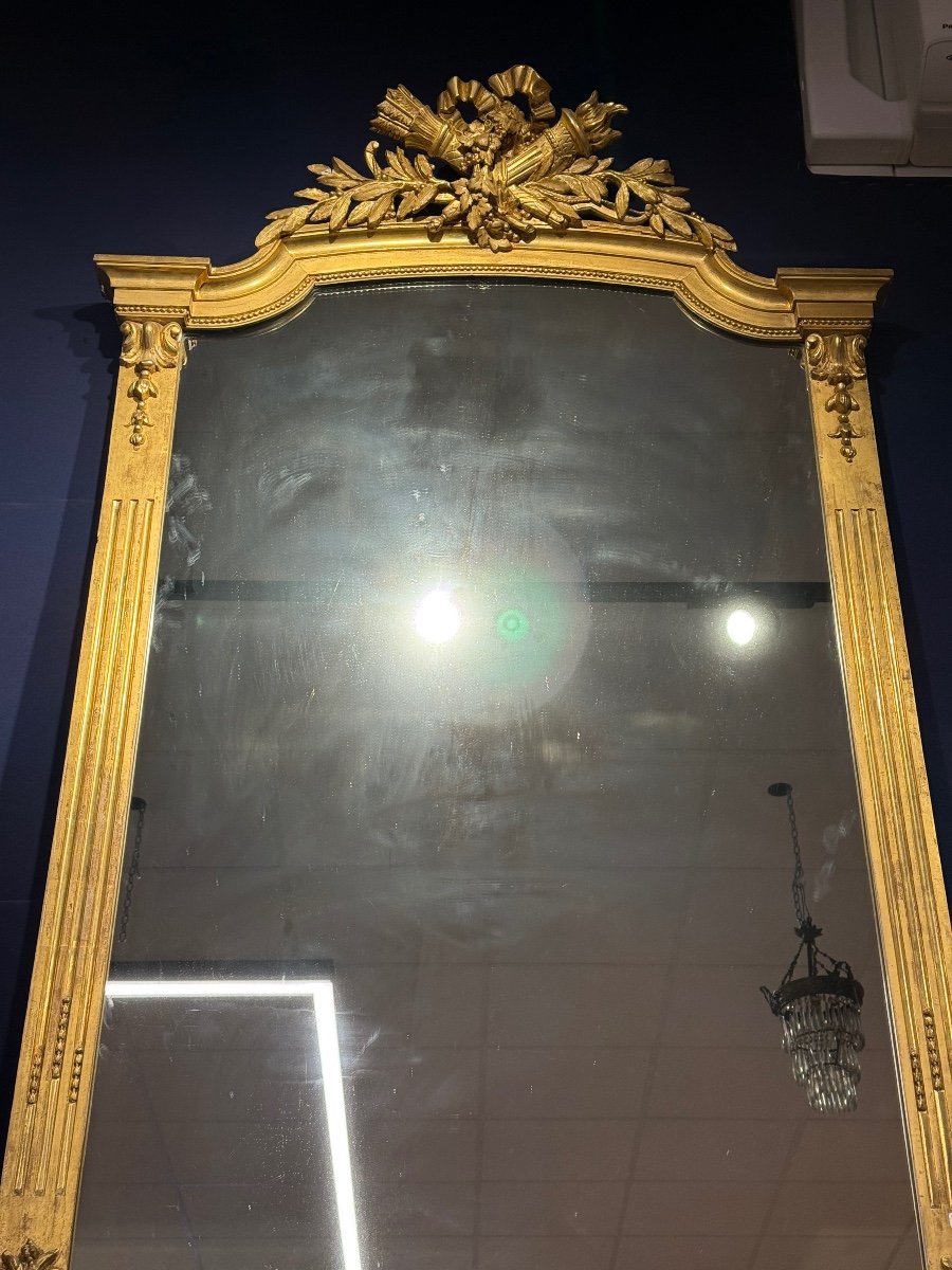 Miroir De Cheminée Doré, De Style Louis XVI, époque Napoléon III -photo-5