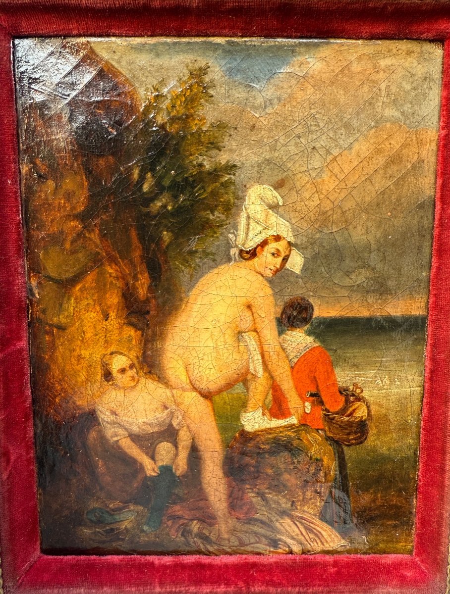 Oil On Canvas, Early 19th Century, Coming Out Of The Bath 