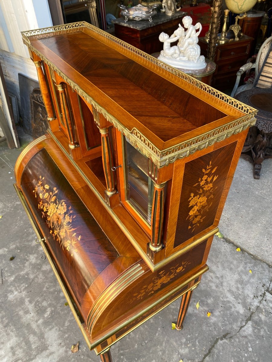 Louis XVI Style Marquetry Desk Said-photo-4