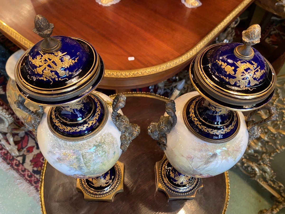 Pair Of Nineteenth Century Sèvres Porcelain Vases-photo-1