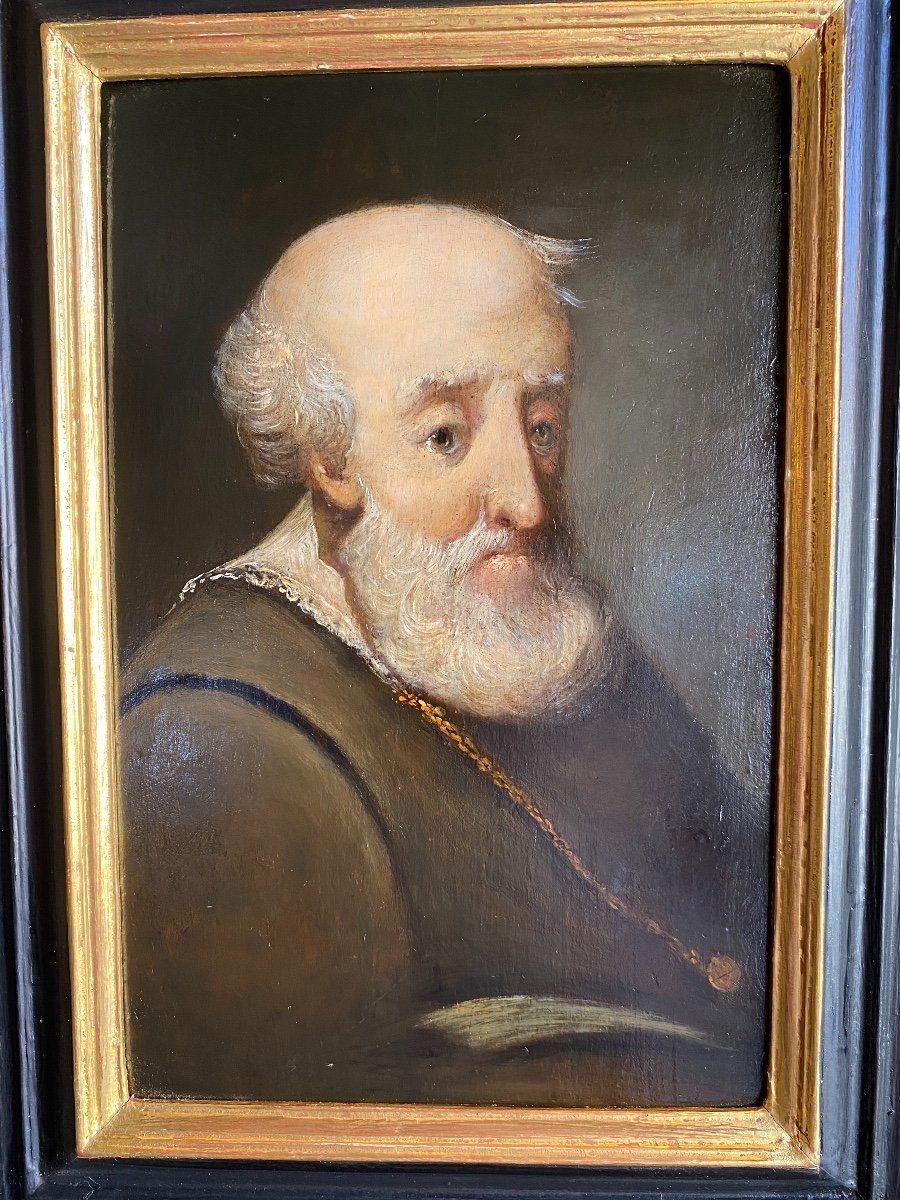 Portrait Of Nineteenth Monk, German School, Oil On Panel-photo-2