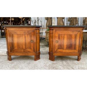 Pair Of Walnut Corner Cabinets, Directoire Period, Late 18th 