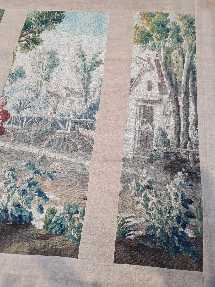 Aubusson Tapestry 18 Eme Village Scene-photo-3