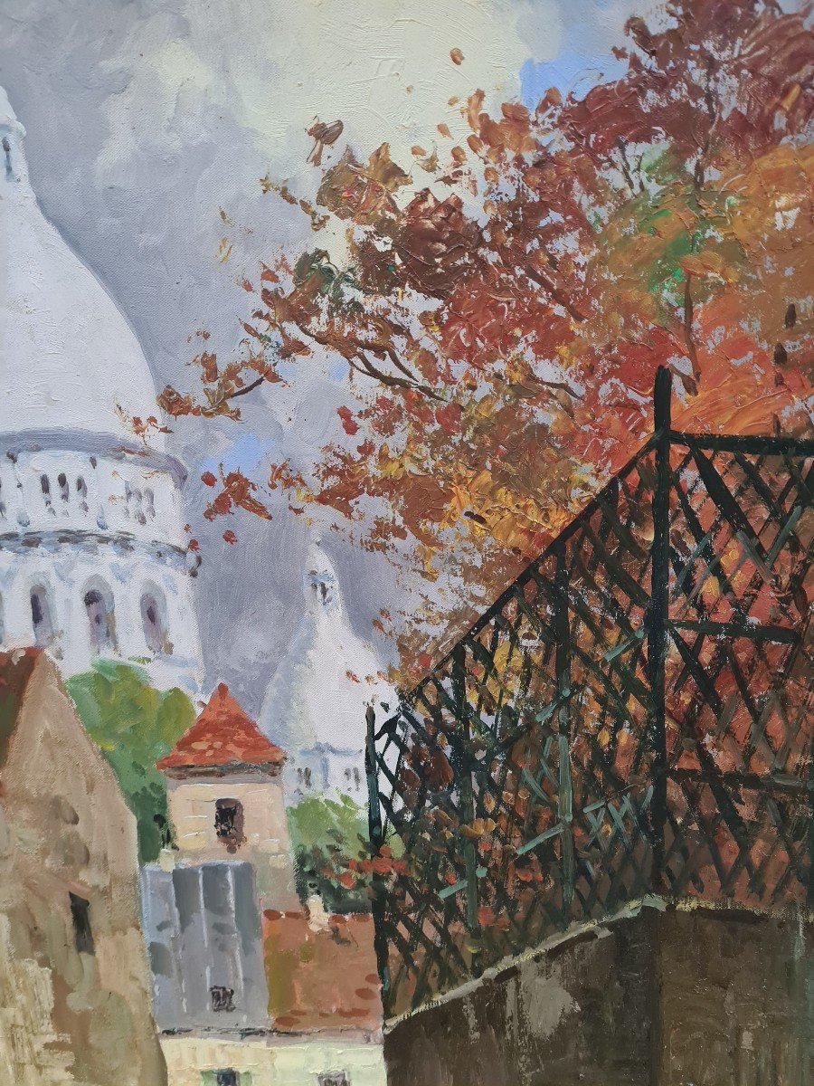 Huile sur toile Monmartre de Henri Alexis Schaeffer-photo-2