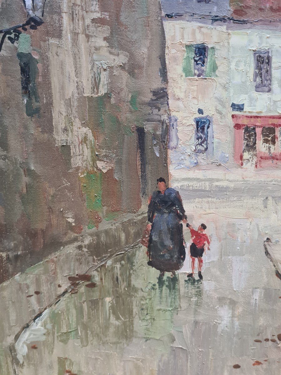 Huile sur toile Monmartre de Henri Alexis Schaeffer-photo-4