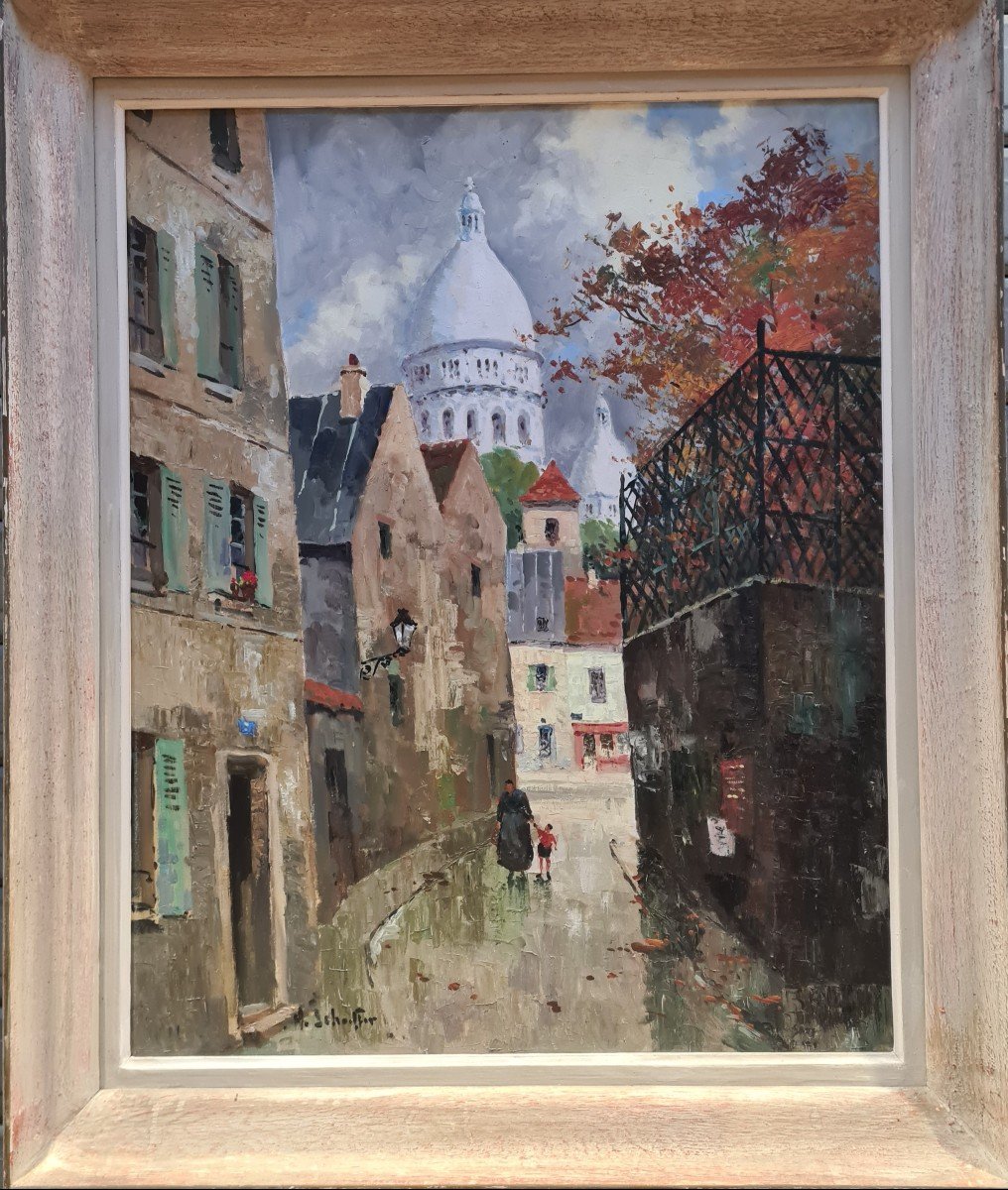 Huile sur toile Monmartre de Henri Alexis Schaeffer