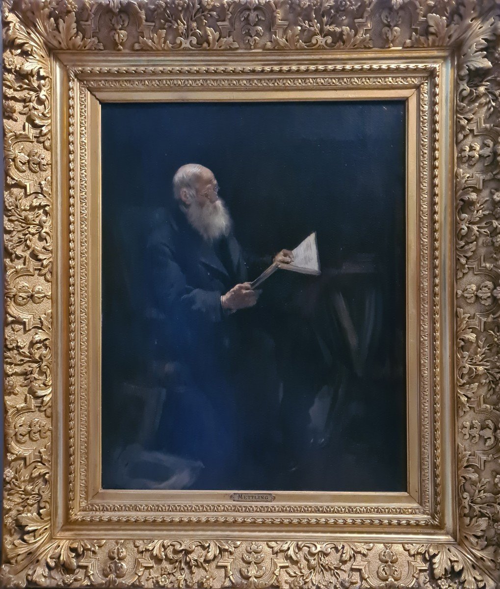 Hst End XIX Eme Old Man Reading 