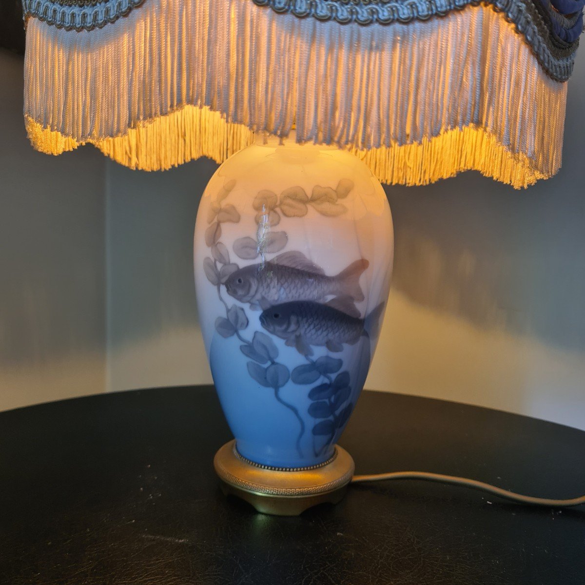 Lampe en porcelaine Royal Copenhagen "poissons"-photo-2