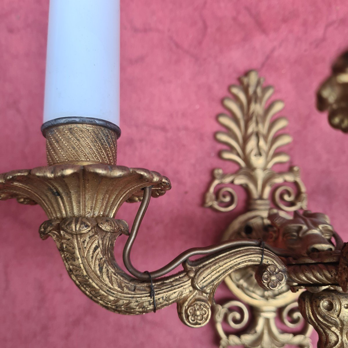 Pair Of Restoration Sconces In Gilt Bronze Late 19th Eme-photo-6