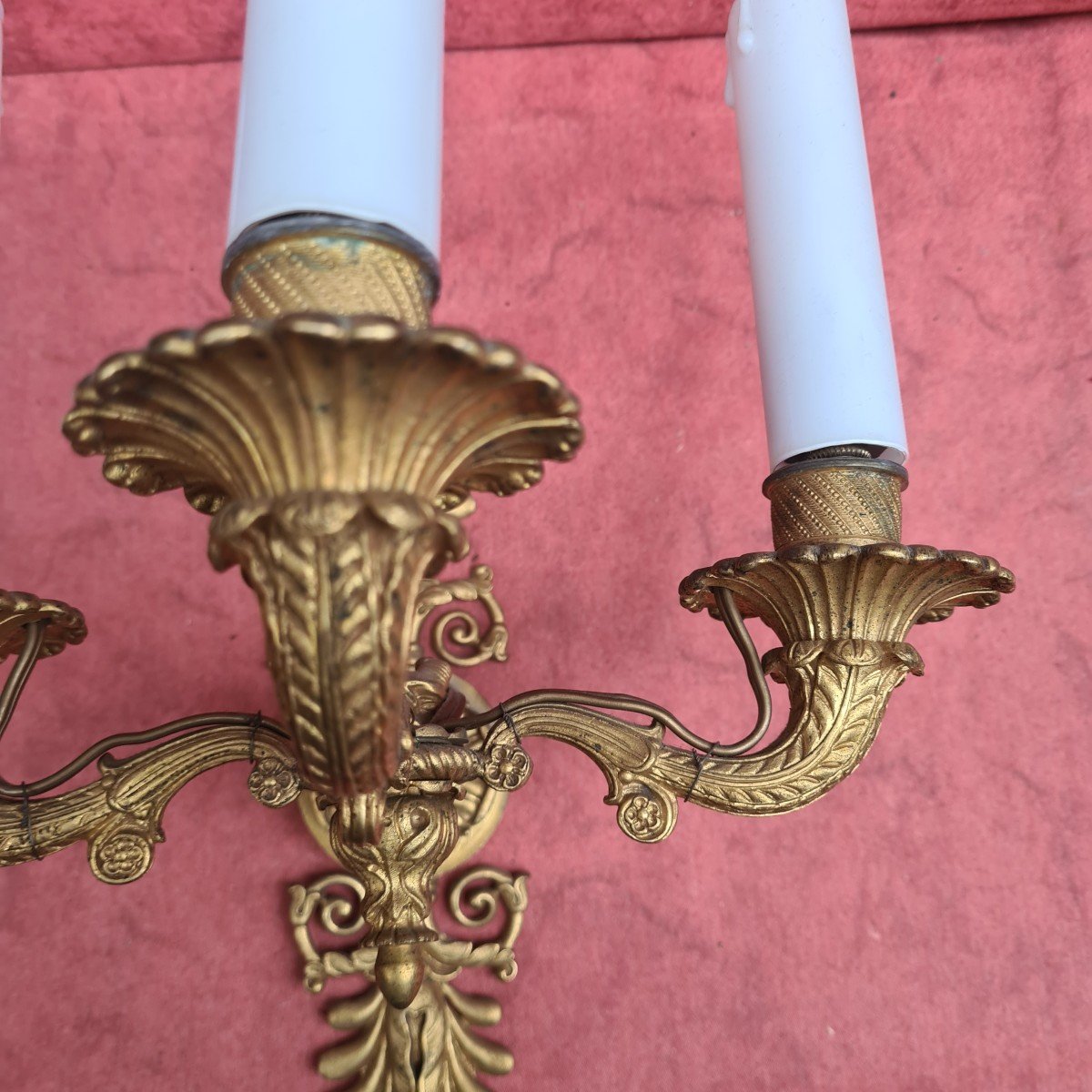 Pair Of Restoration Sconces In Gilt Bronze Late 19th Eme-photo-7