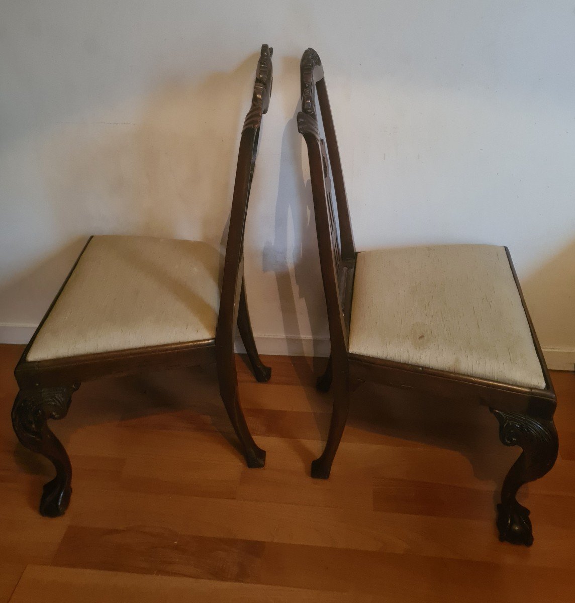 Pair Of 18th Century Chippendale Mahogany Chairs-photo-1