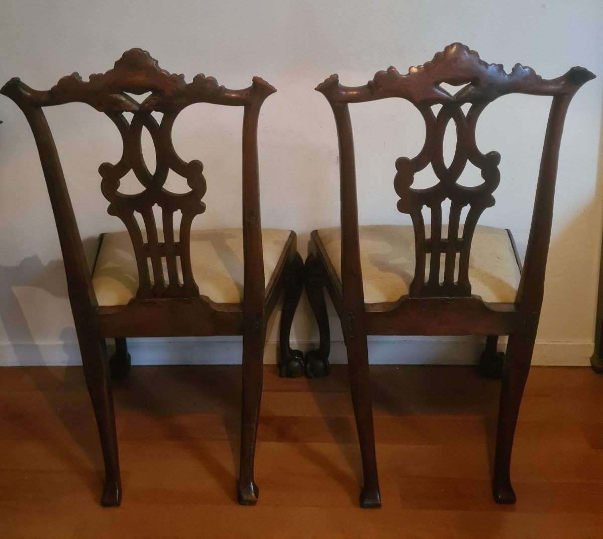 Pair Of 18th Century Chippendale Mahogany Chairs-photo-2