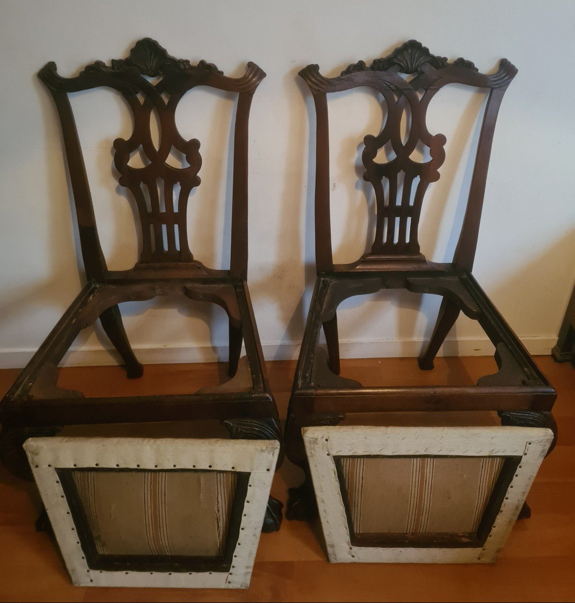 Pair Of 18th Century Chippendale Mahogany Chairs-photo-4