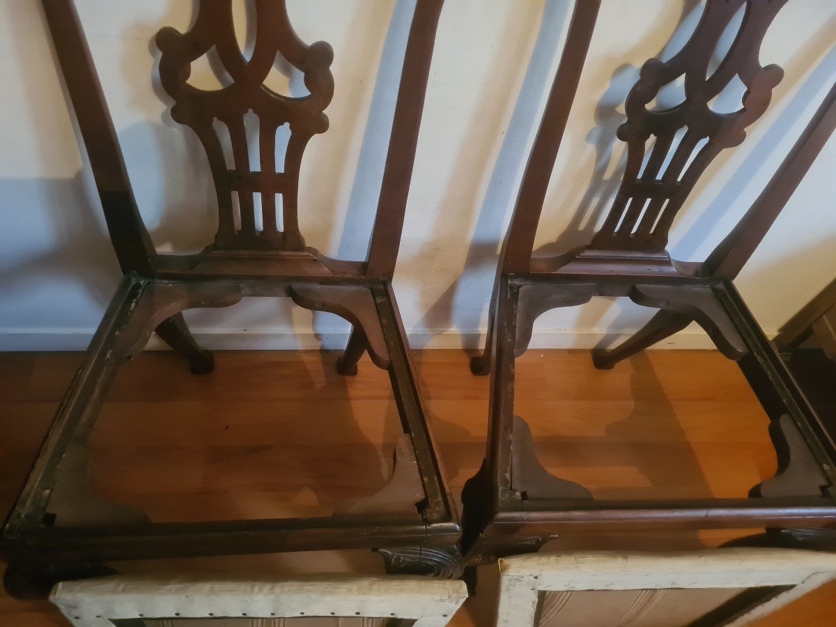 Pair Of 18th Century Chippendale Mahogany Chairs-photo-8