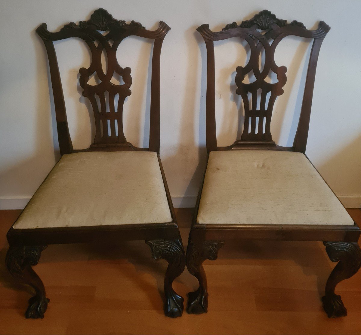 Pair Of 18th Century Chippendale Mahogany Chairs