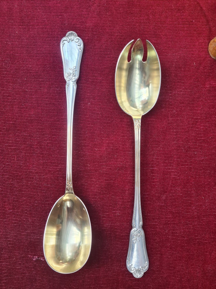 Salad Server Sterling Silver Louis XV Style-photo-1