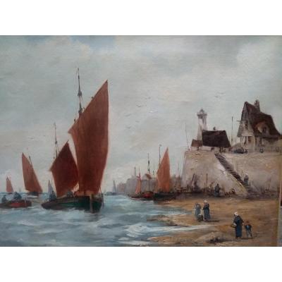 Painting Gulf Of Morbihan End XIX Eme