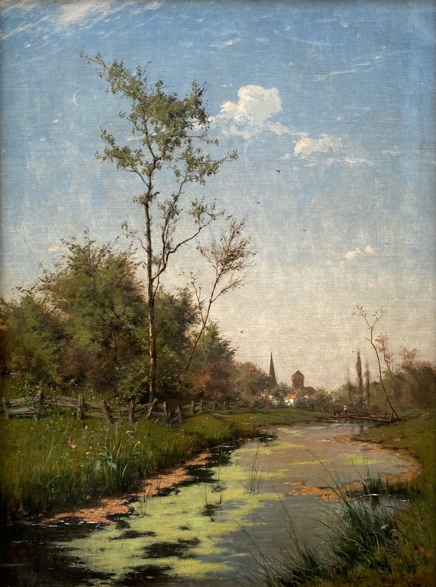 Heinrich Gogarten (1850 - 1911) "Peinture de Paysage"-photo-2