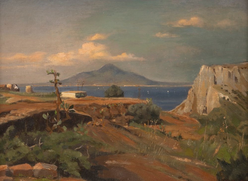 August Schaeffer "bay Of Naples With Vesuvius"-photo-2