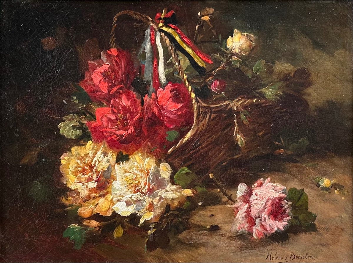 Helena Van Borselen (1867-1947) Still Life With Roses -photo-2