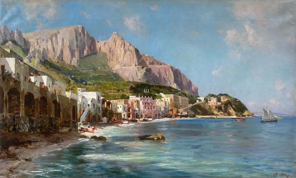 Bernardo Hay (florence, 1864 - 1931) Marina Grande On Capri-photo-2