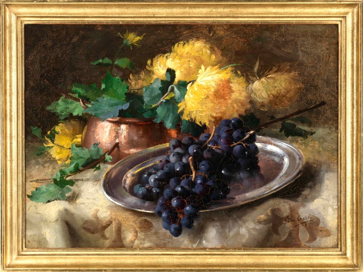 E. Castelein (1881-1945) Still Life With Grapes