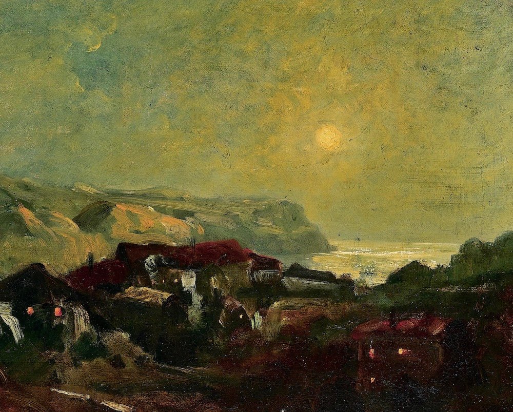 Othmar Brioschi (1854-1912) Soirée au bord de la Mer-photo-2