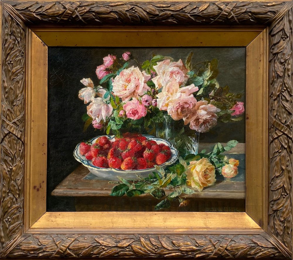 Pierre Garnier (Lyon, 1847 - 1937) "Roses nature morte"