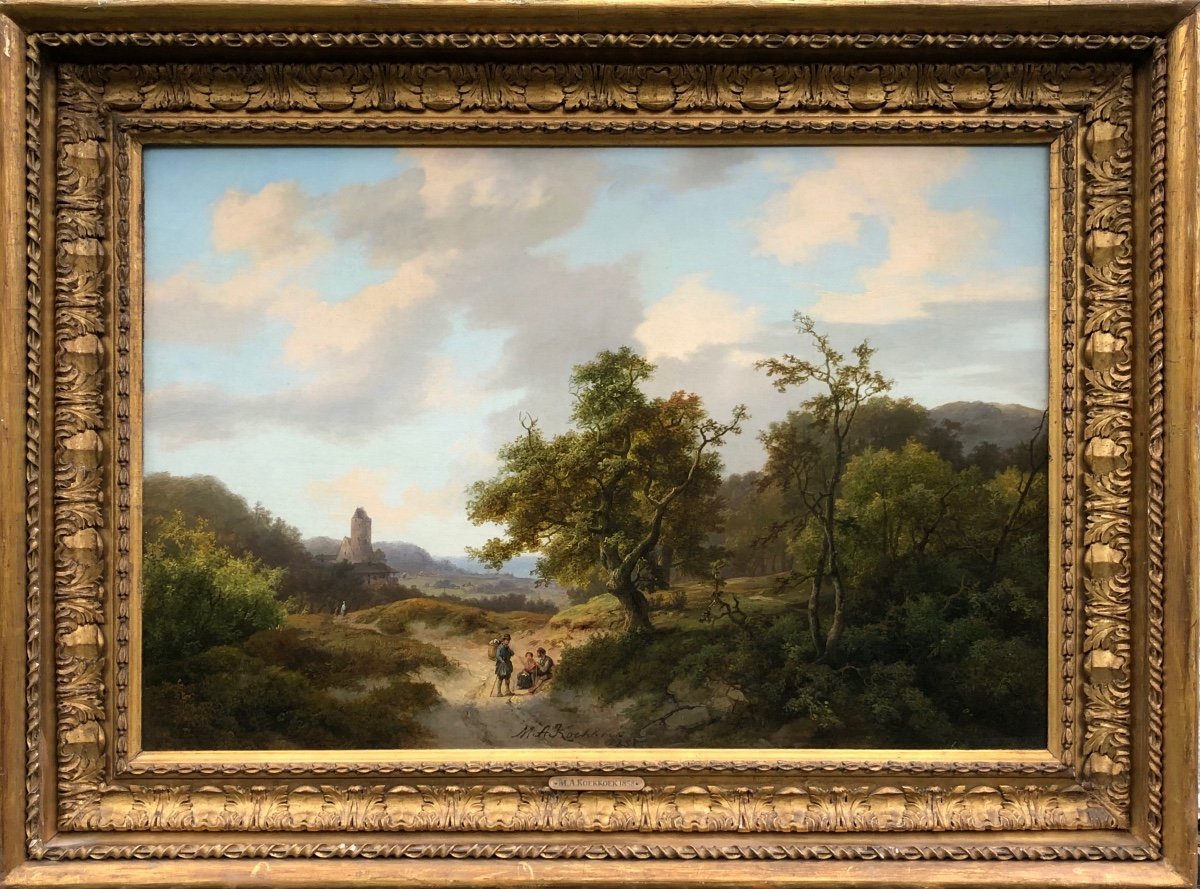 Marinus Adrianus Koekkoek (1807 - 1868) "Forest Landscape"-photo-2