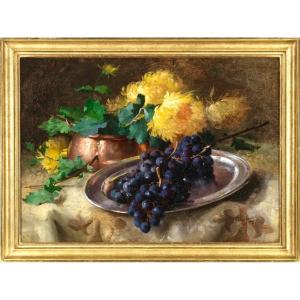 E. Castelein (1881-1945) Nature Morte aux Raisins