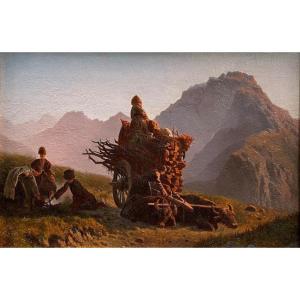 Mountain Scene In The Caucasus (ilya N. Zankovsky?)