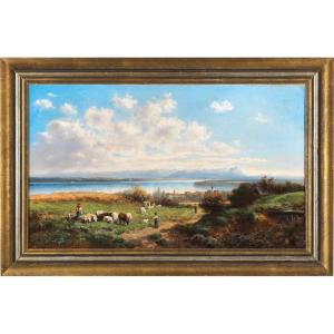 Paysage au lac de Constance" - E.Engelmann (1820 – 1902)