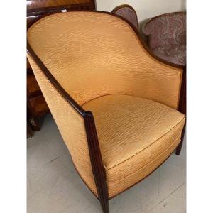 Orange Art Deco Armchair