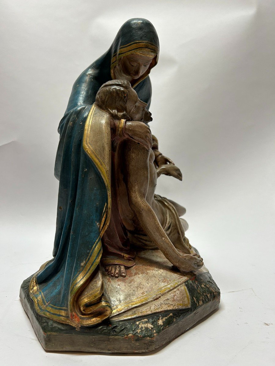 Neo Gothic Sculpture Of A Pieta-photo-2