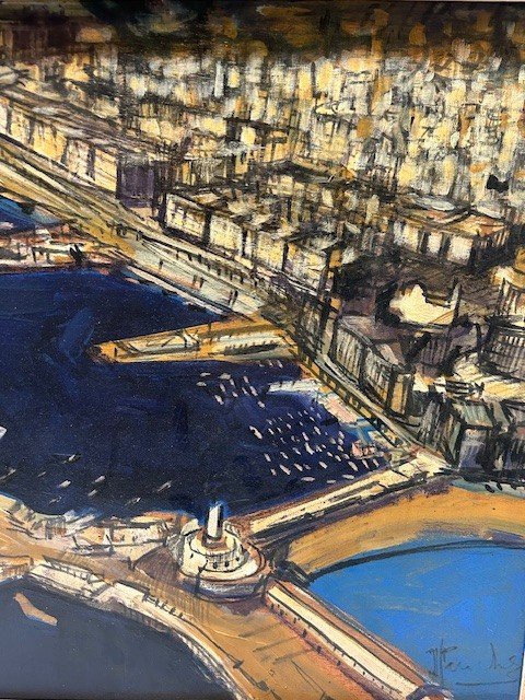 Peinture De Jaqcues F. Fuchs « Le Port d'Alger »-photo-3