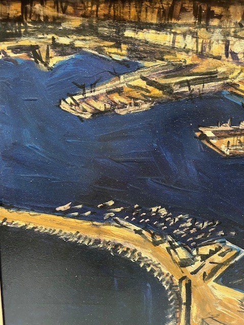 Painting By Jacques F. Fuchs “the Port Of Algiers”-photo-4