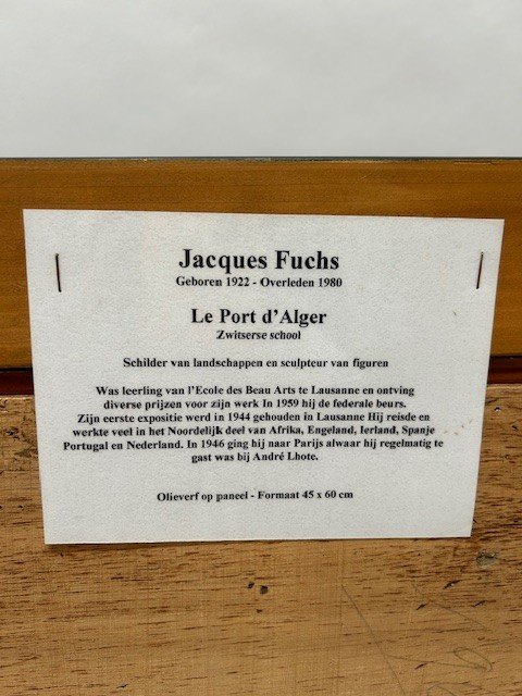 Peinture De Jaqcues F. Fuchs « Le Port d'Alger »-photo-2