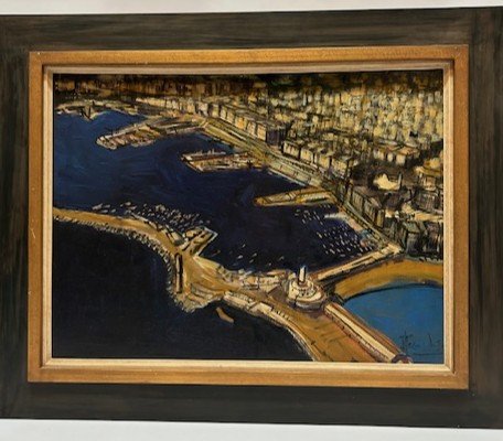 Peinture De Jaqcues F. Fuchs « Le Port d'Alger »