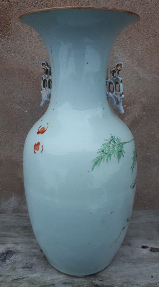 Vase Chinois En Porcelaine, Chine Fin De La Dynastie Qing-photo-4