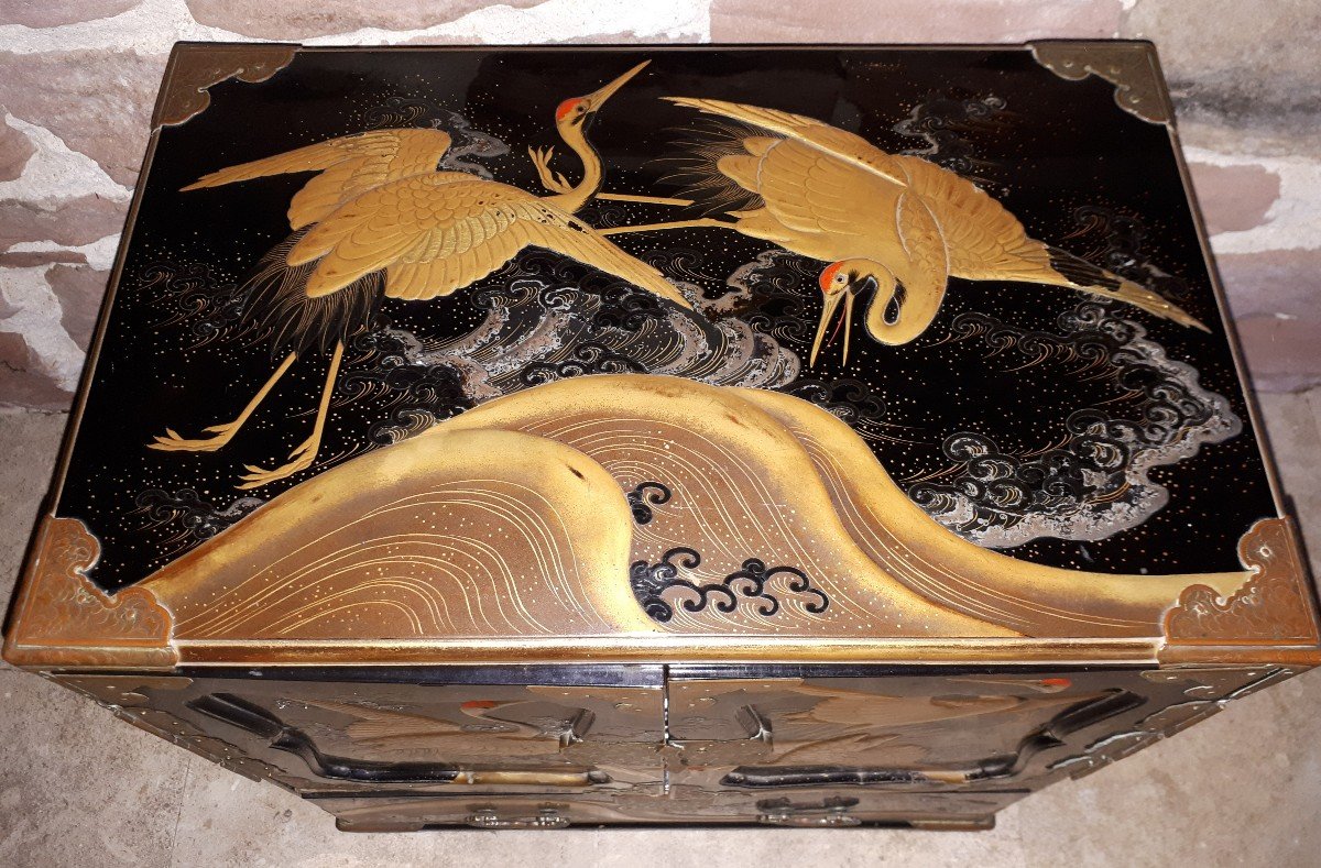 Japanese Lacquered Cabinet, Japan Edo Period-photo-3