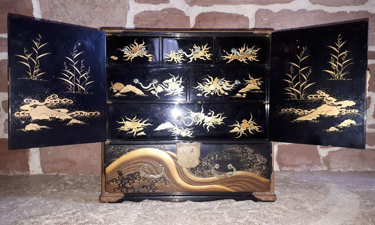 Japanese Lacquered Cabinet, Japan Edo Period-photo-7