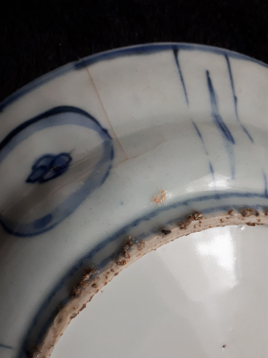 Assiette Chinoise Bleu Blanc, Chine époque Wanli-photo-3