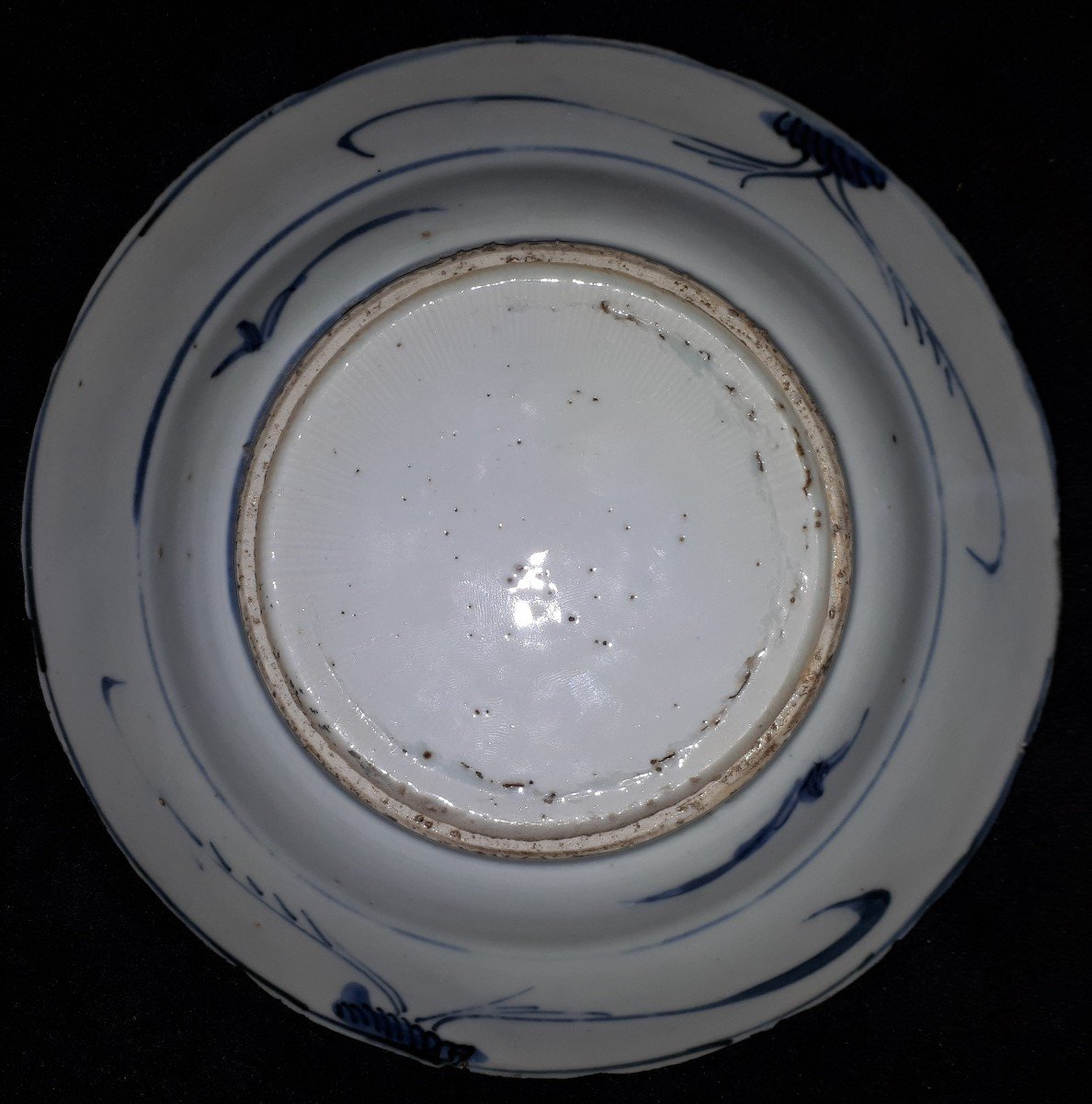 Assiette Chinoise Bleu Blanc, Chine époque Jiajing-photo-2