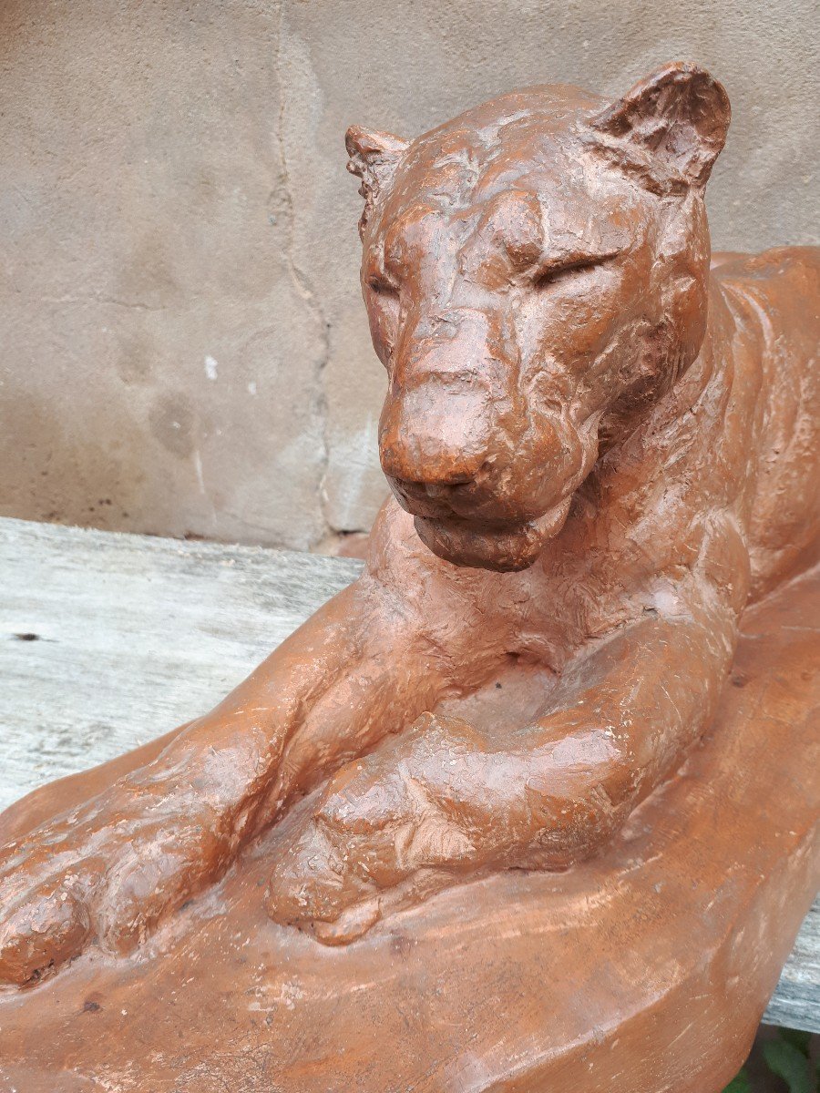 Sculpture Of A Lying Lioness, By Cocry (martel Edition)-photo-7