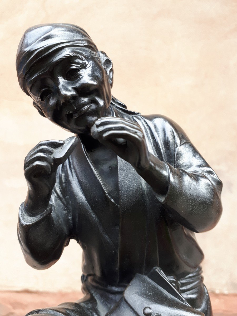 Okimono - Sculpture En Bronze par Kakuha Kanzaemon, Japon ère Meiji-photo-6