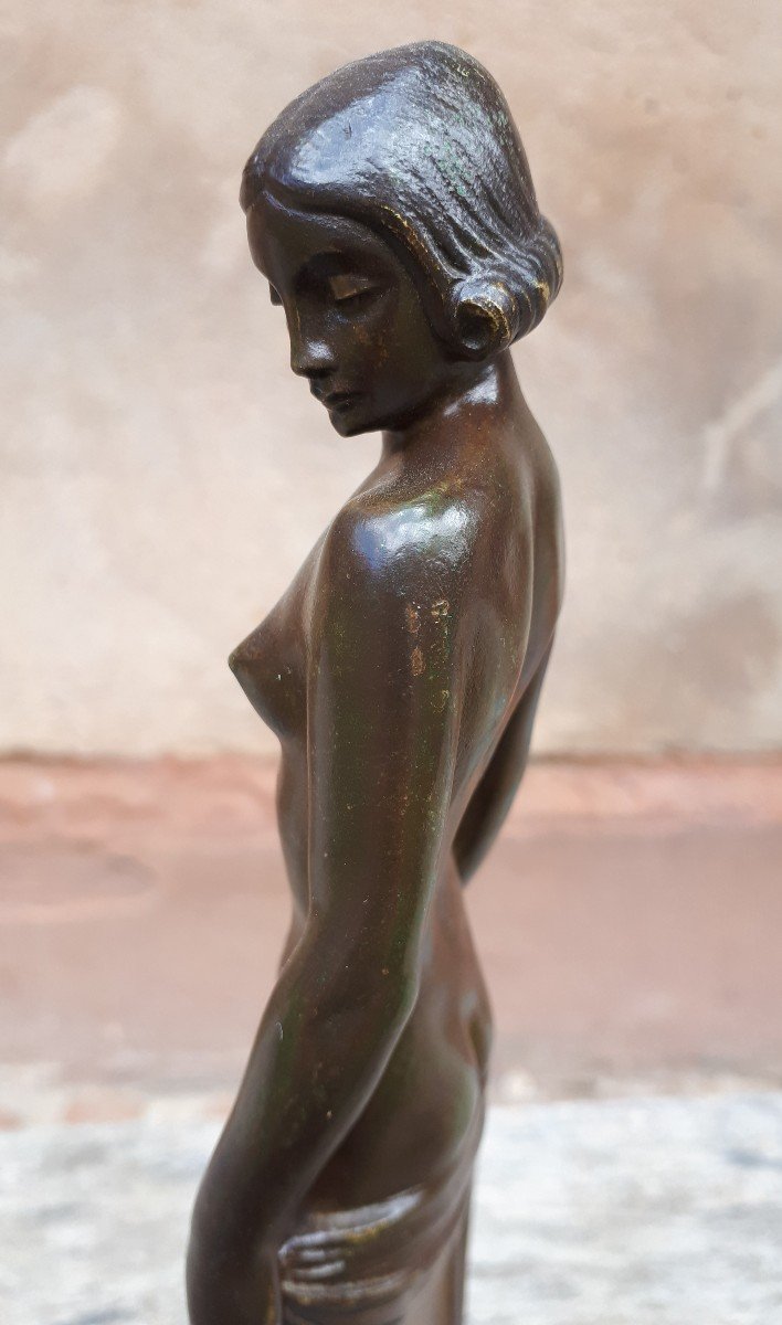 Sculpture En Bronze Art Déco, Par Lucien Alliot-photo-5