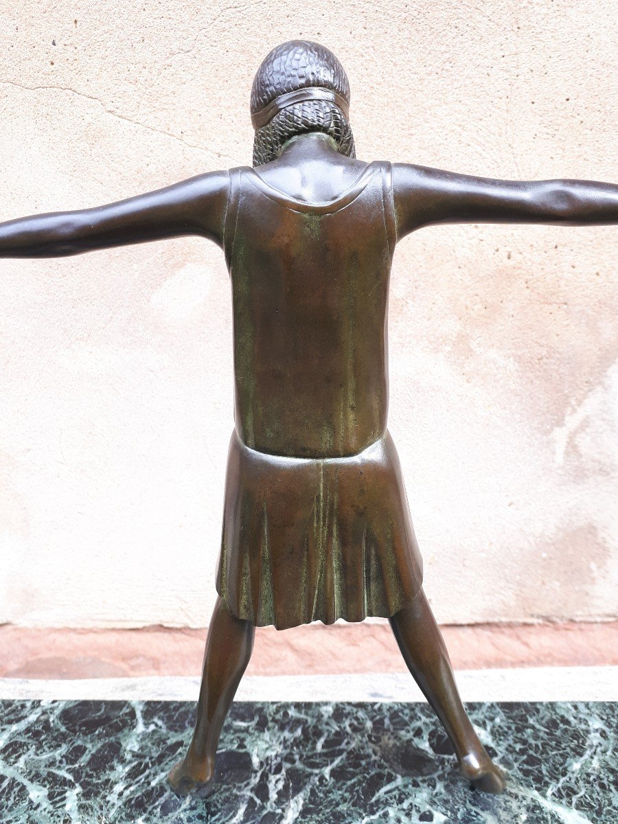 Important Art Deco Bronze Sculpture, By Claire Jeanne Roberte Colinet-photo-4