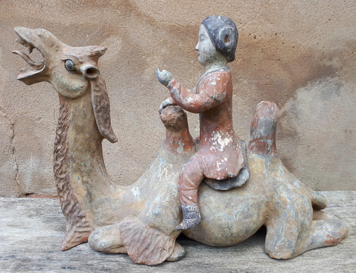 Important Chinese Terracotta Sculpture Representing A Camel, China, Tang Dynasty-photo-2