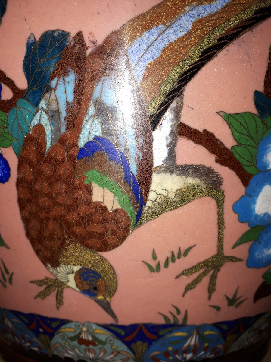 Important Cloisonne Enamel Planter, Japan Meiji Era-photo-2